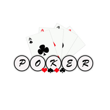 Poker logo illustration casino cards