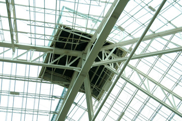 structure on an a glass atrium