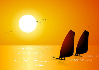 Windsurf at sunset