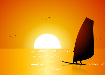 Windsurf at sunset