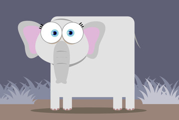 Cartoon Elephant with big eye