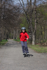 Girl on rollerblades