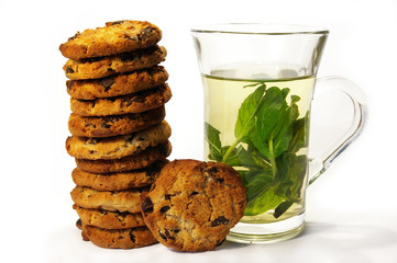 Cookies and mint tea