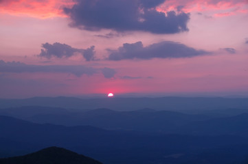 Sunset over the Allegheny Mountains