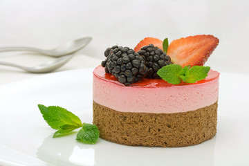 Chocolate and strawberry cake