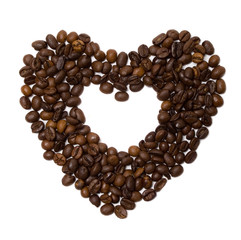 The heart symbol made from coffee beans 2  