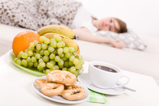 woman sleeping in bed