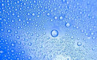 Blue water drops background texture