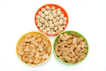 Snacks in the bowls