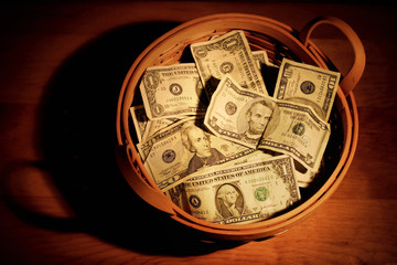 Basket of money