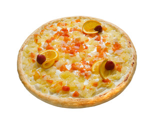 Sweet pizza with fruit