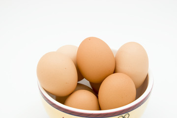 Close up of fresh eggs
