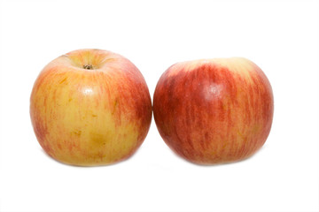 Fototapeta na wymiar two red apples isolated on white