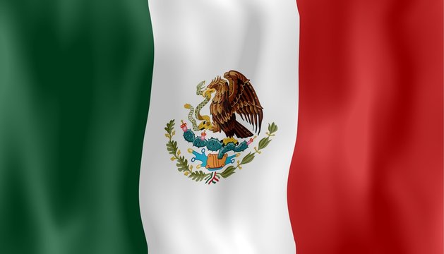 mexique drapeau flottant mexico crumpled flag