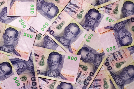 Lots of Thai Baht used as a background