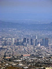 Naklejka premium Aerial view of Downtown West Los Angeles