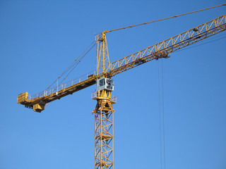 yellow construction cranes