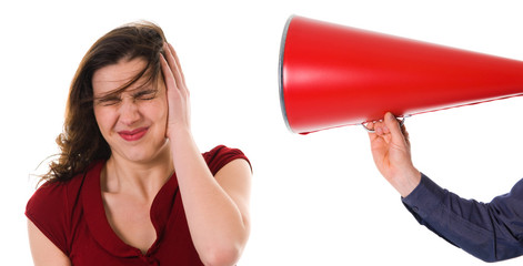 Naklejka premium Megaphone Harrassement
