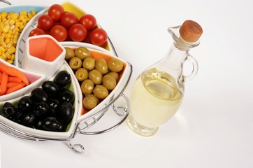 black and green olives