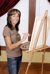 smiling painter