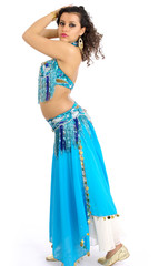 girl dances east dance isolated on  white background
