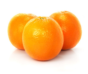 fresh ripe orange fruits isolated on the white background