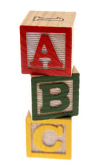 ABC learning blocks isolated over white