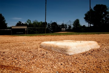 second base on the baseball field