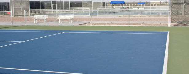 Serve line on tennis court