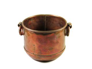 Decorative copper bowl isolated