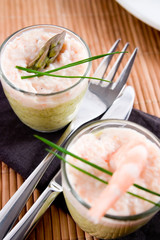 Asparagus and shrimp verrines