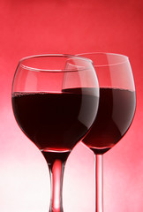 Two glasses of red wine