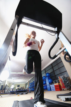 inifinity health and condition concept with running woman