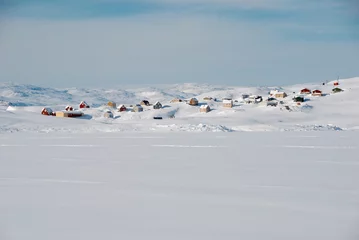 Crédence de cuisine en verre imprimé Arctique Inuit village