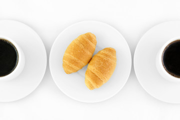 Coffe and two croissants