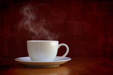 Steaming white cup