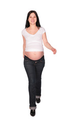 Fototapeta premium Pregnant girl steps