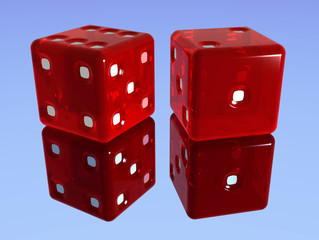 Transparent red dice