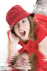 expressions of girl with a hat