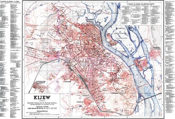 City map 1918. Kiev