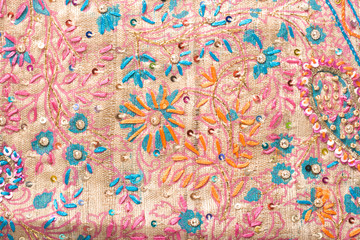 Flower pattern on silk