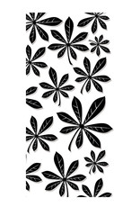 Abstract black leaf background design with a drop shadow