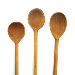Three wooden ladles 