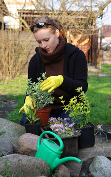woman in garden