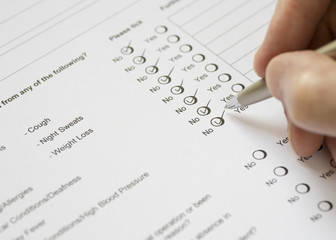 Applicant Completing Health Questionnaire