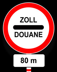 customs road sign