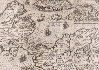 Fototapeta na wymiar Antique Caribean map
