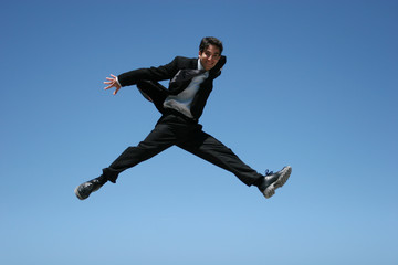 Ecstatic businessman