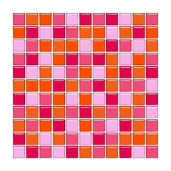Orange, pink and red glass tiles