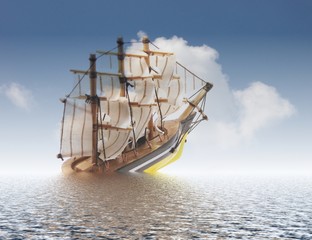 bateau qui coule
